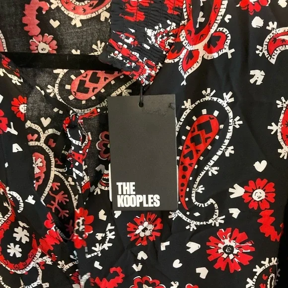 The Kooples Black and Red Blouse Chic Top - Picture 4 of 5